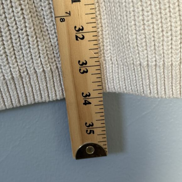 J. Jill Cardigan Sweater Small Cream Cable Knit Long Open Lagenlook Teacher - Picture 3 of 6